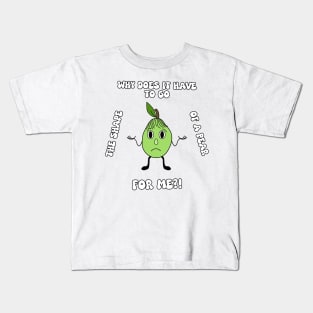 Pear-Shaped Funny Life Lesson Cartoon Kids T-Shirt